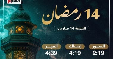 موعد الإفطار وعدد ساعات الصيام فى اليوم الـ14 من شهر رمضان 2025